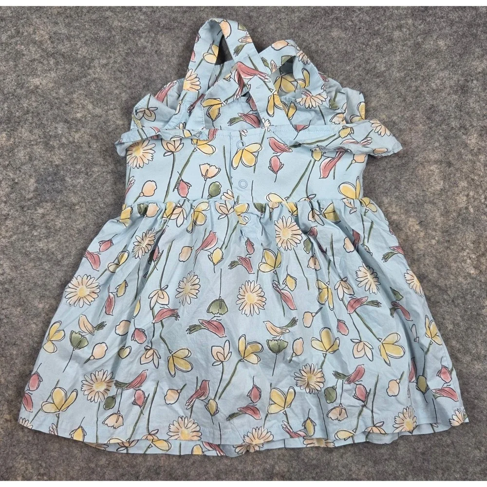 Carters Just One You Baby Girls Blue Floral Bird Ruffle Sun Dress 18M 1P303810